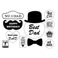 HatDadA4Z kit decor zahar Best Dad Hat & Moustache 29x20cm